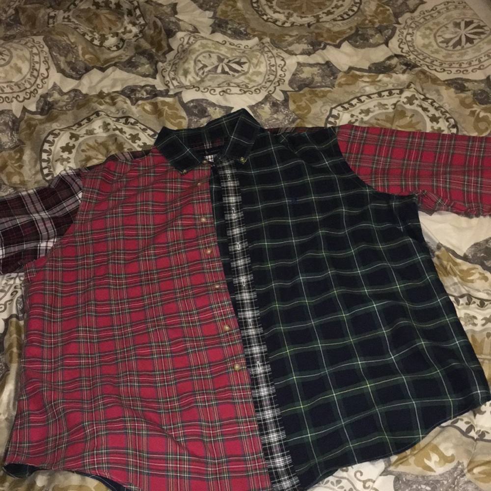 VTG Polo Ralph Lauren Plaid Colorblock Button Down